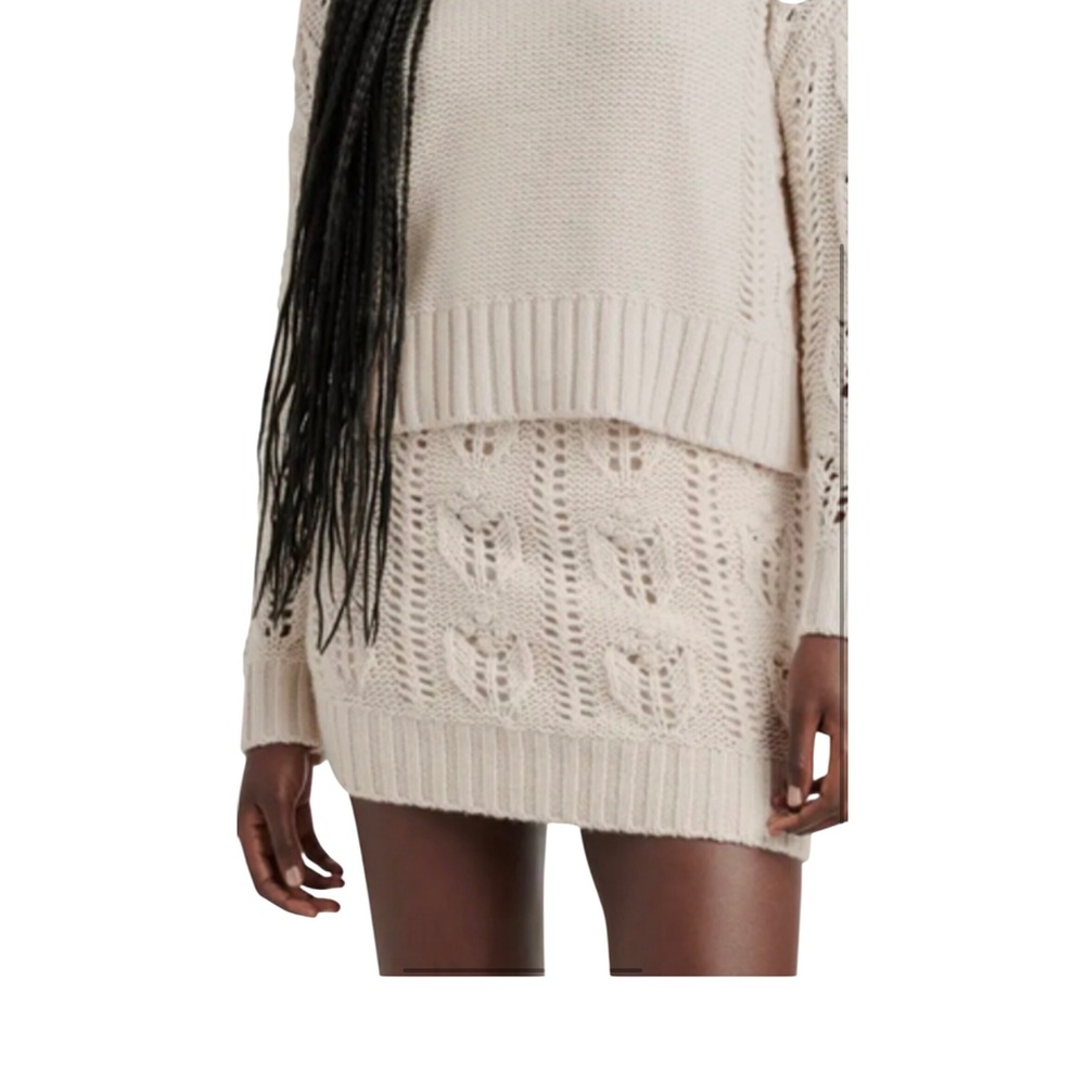 Splendid‎ Collection Cream Cable Knit Mini Skirt L G G RF4A920